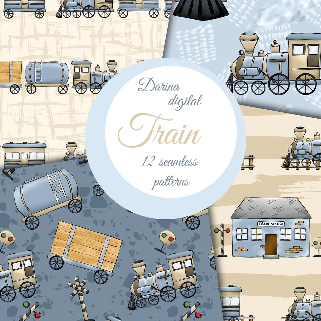 Train Patterns Train Seamless Paper, Train Pattern, Boy Pattern, Fabric Design ...
