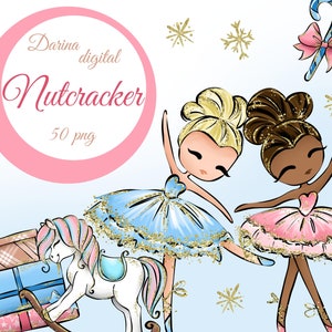 Clipart de quebra-nozes, ilustração de Natal, clipart de balé, clipart de inverno, POD Shops, design de sublimação, uso comercial