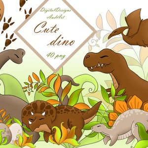 Dinosaur clipart, dinosaur illustration, Dino clipart, dino illustration, planner clipart, sticker clipart, stegosaurus, tyrannosaurus rex image 1