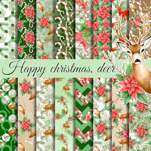 Christmas digital paper, Christmas Background, seamless patterns, Winter digital paper pack, scrapbook papers, x-mas digital paper
