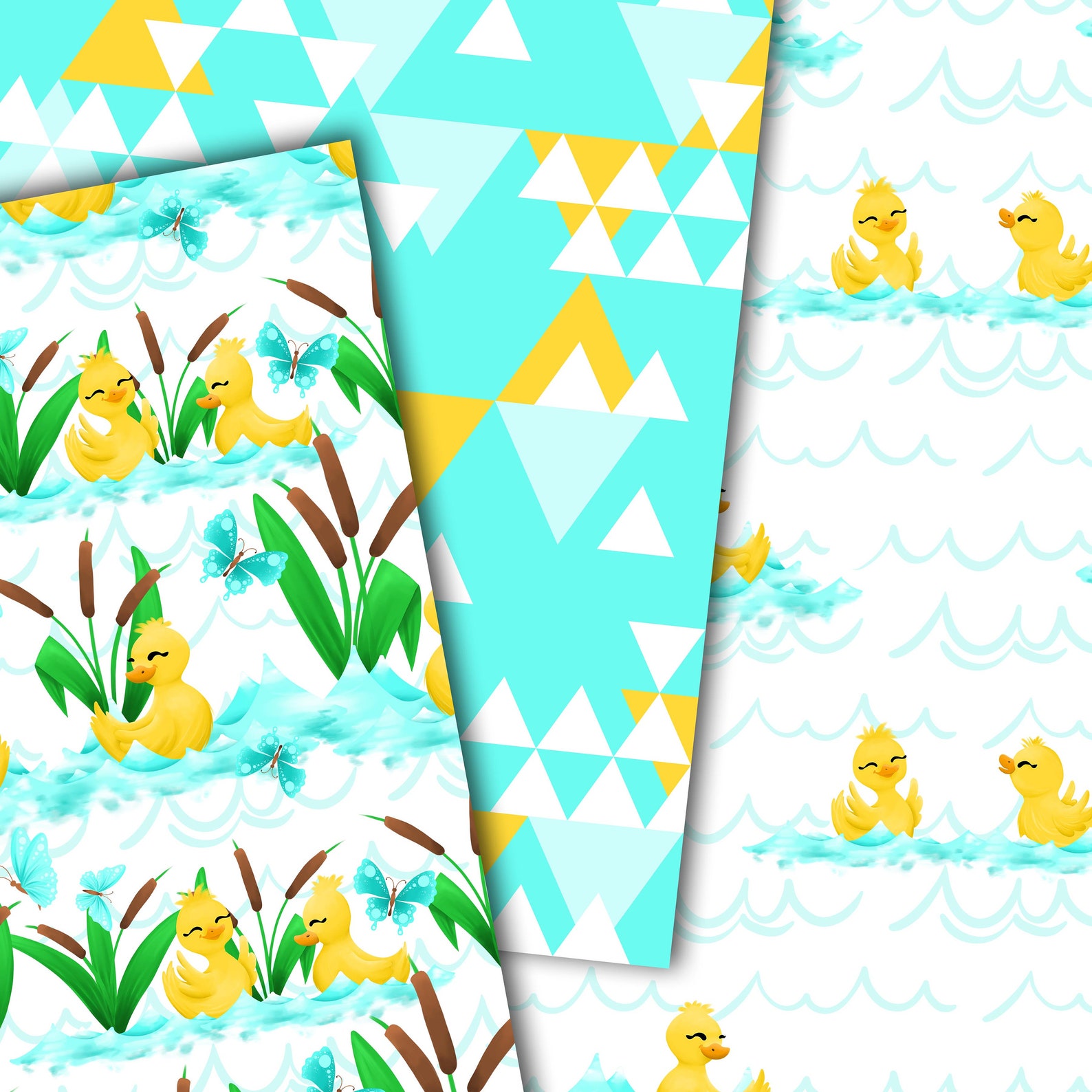 Duck seamless paper duck pattern duckling paper pond paper  etsy