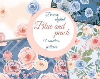 Watercolor flower paper, flower papers, floral papers, flower patterns, rose patterns, watercolor rose, loose flowers papers, fabric design