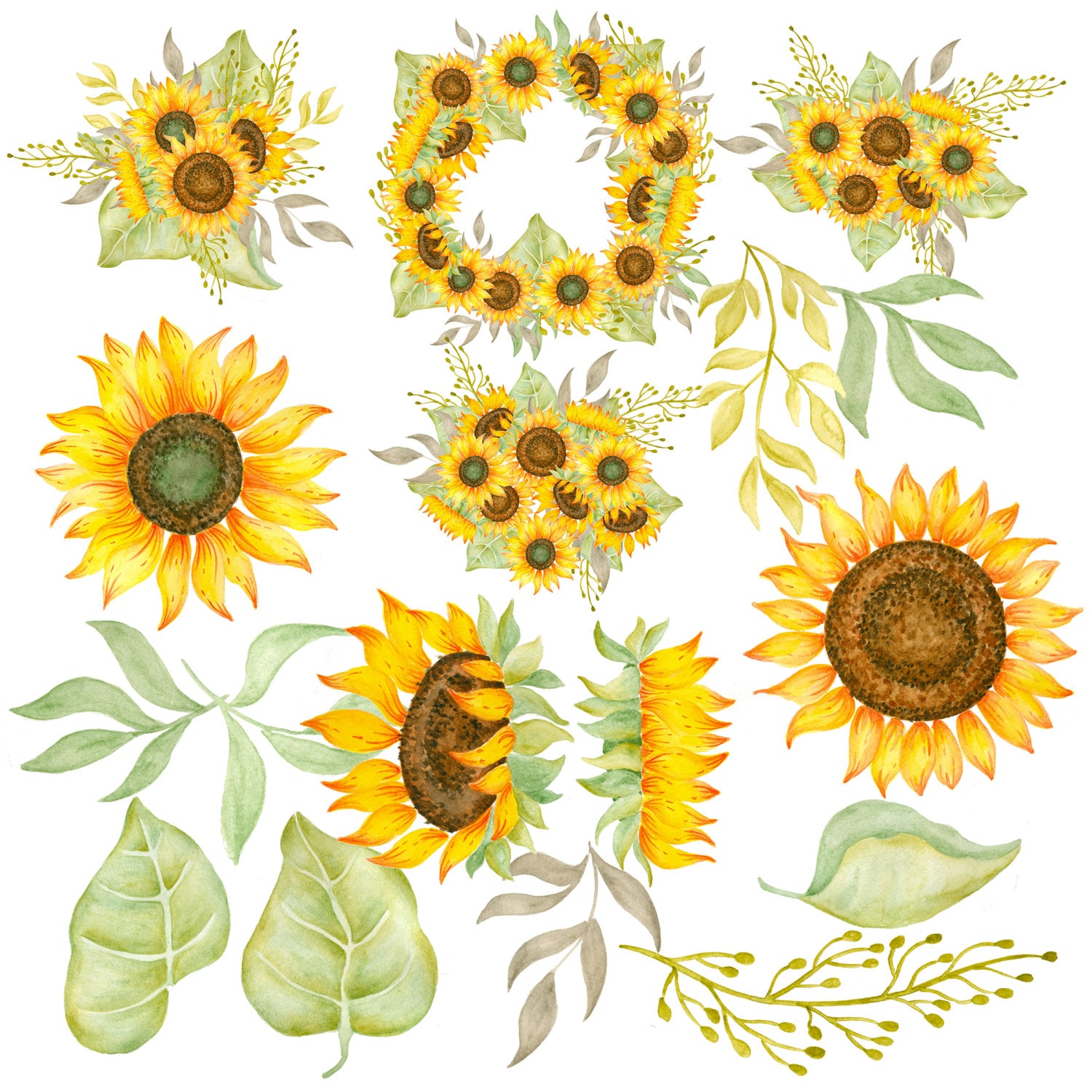 Free Free 73 Watercolor Sunflower Clipart Free SVG PNG EPS DXF File