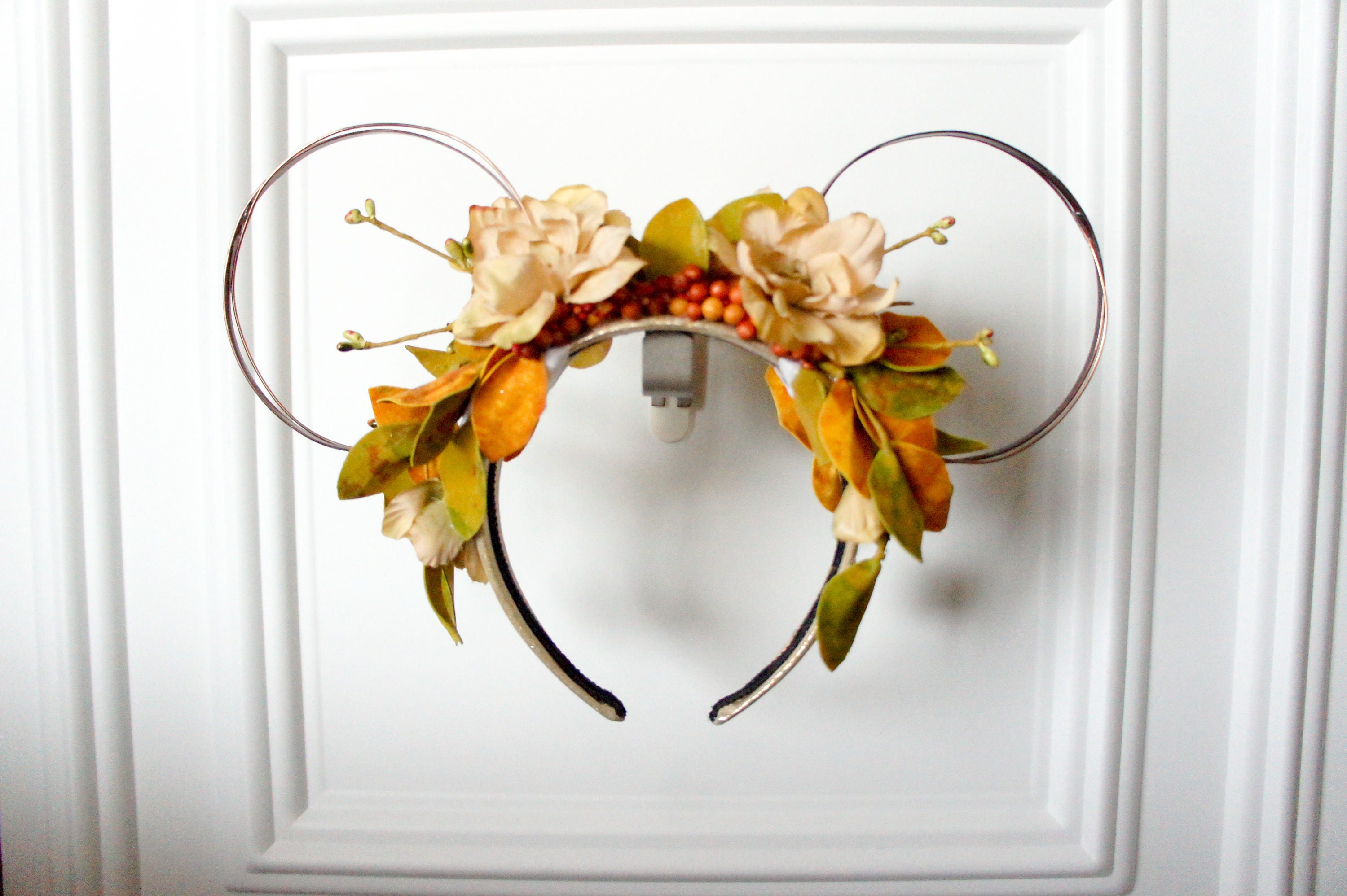 Floral Disney Inspired Wire Flower Ears Headband Etsy