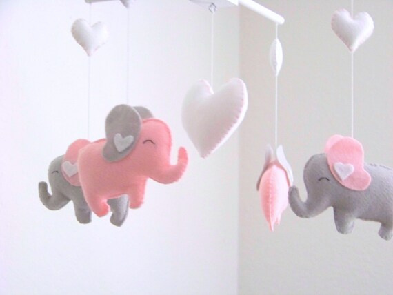 elephant mobile pink