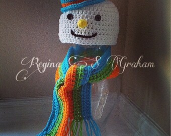 Snowman hat, frosty, CROCHET PATTERN Christmas, baby snowman costume, olaf, Frosty the Snowman, frozen scarf,snowman costume,