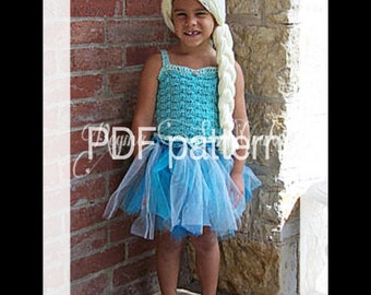 Crochet dress pattern, queen tutu dress, princess crochet pattern, ice crochet dress , crochet elsa pattern, ice queen dress, froze pattern