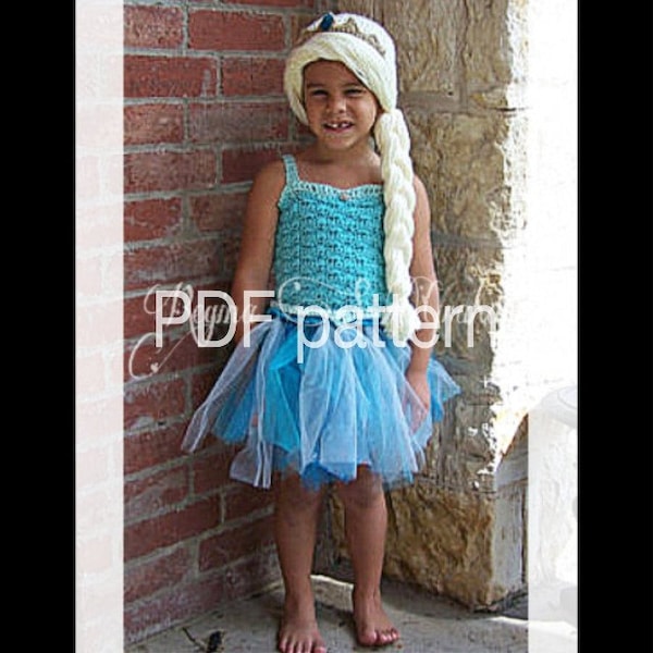 Crochet dress pattern, queen tutu dress, princess crochet pattern, ice crochet dress , crochet elsa pattern, ice queen dress, froze pattern