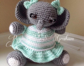 crochet PATTERN baby, baby elephant pattern, crochet elephant pattern, baby girl pattern, crochet girl pattern, elephant baby nursery