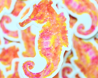 Sea Horse Sticker - Nautical Car Window Decal - Beach Lap Top Sticker - Ocean Theme Water Bottle Decal - Sea Animal OBX Sticker