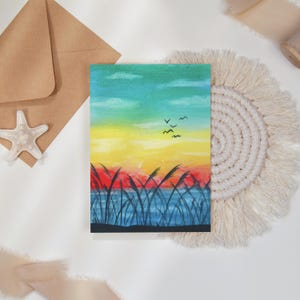 Cartes de correspondance Lighthouse, oeuvres d'art à l'aquarelle, cartes de correspondance de Floride, papeterie de coucher de soleil sur la plage, cartes de correspondance Outerbanks, lot de cartes de correspondance du Michigan