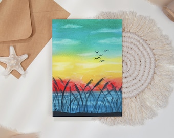 Lighthouse Notecards, Watercolor Artwork, Florida Notecards, Beach Sunset Stationary, Outerbanks Note Cards, Michigan Notecard Variety Pack