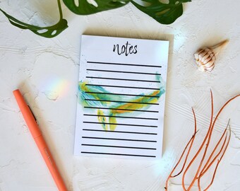 Watercolor Whale Notepad / Unique Gift Notepad / Gift for Friends / Illustrated Nautical Notepad / To Do List Pad / Lined Notepad