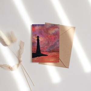 Cartes de correspondance Lighthouse, oeuvres d'art à l'aquarelle, cartes de correspondance de Floride, papier à lettres violet coucher de soleil, cartes de correspondance Outerbanks, lot de cartes de correspondance du Michigan