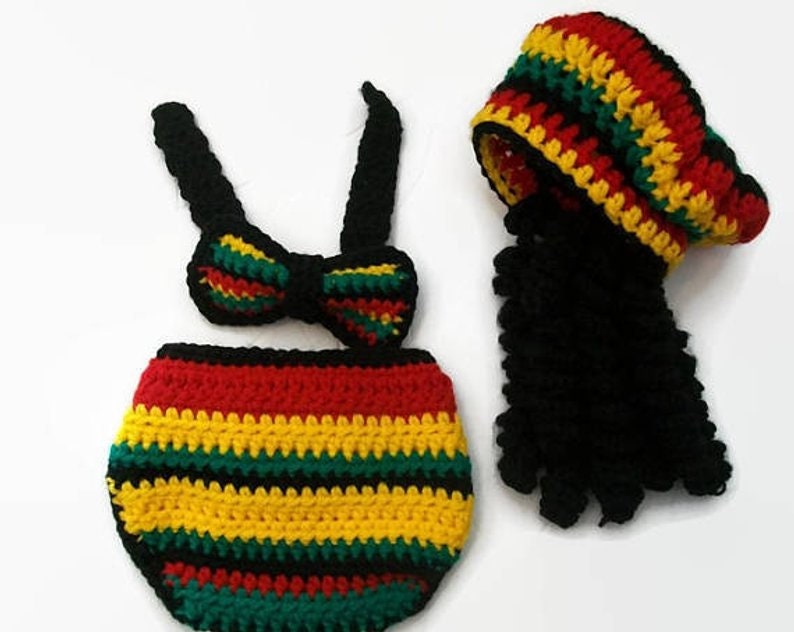 Reggae Baby Photo prop baby clothes Rasta Baby Baby boy clothes Baby Bowtie Reggae hat Boys clothing set