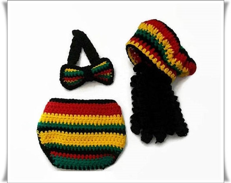 Reggae Baby Photo prop baby clothes Rasta Baby Baby boy clothes Baby Bowtie Reggae hat Boys clothing set
