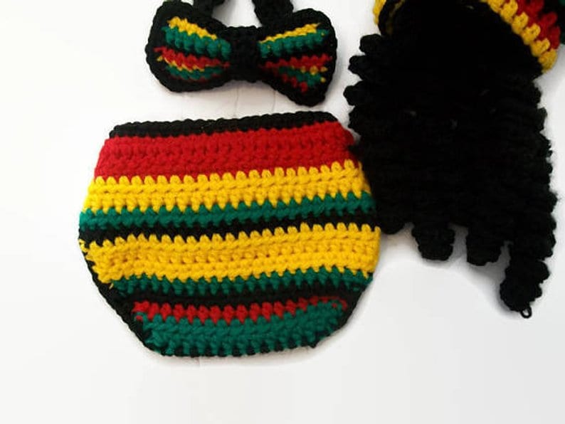 Reggae Baby Photo prop baby clothes Rasta Baby Baby boy clothes Baby Bowtie Reggae hat Boys clothing set