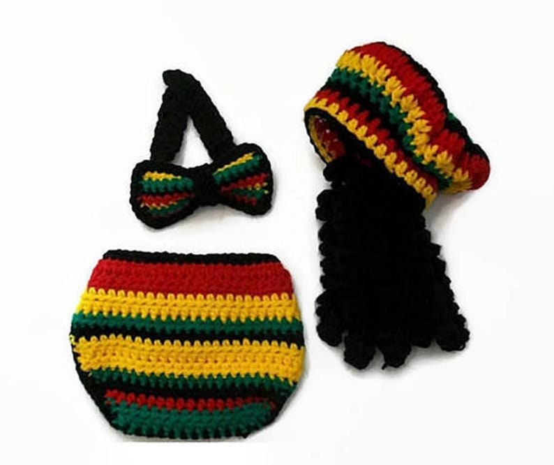 Reggae Baby Photo prop baby clothes Rasta Baby Baby boy clothes Baby Bowtie Reggae hat Boys clothing set