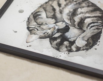 THE CAT watercolor print