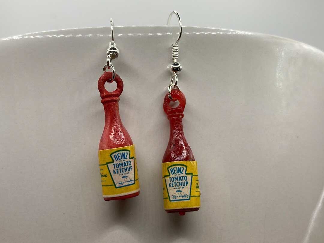 Upcycled Vintage 1950s Heinz Ketchup Bottle Charm Earrings Etsy