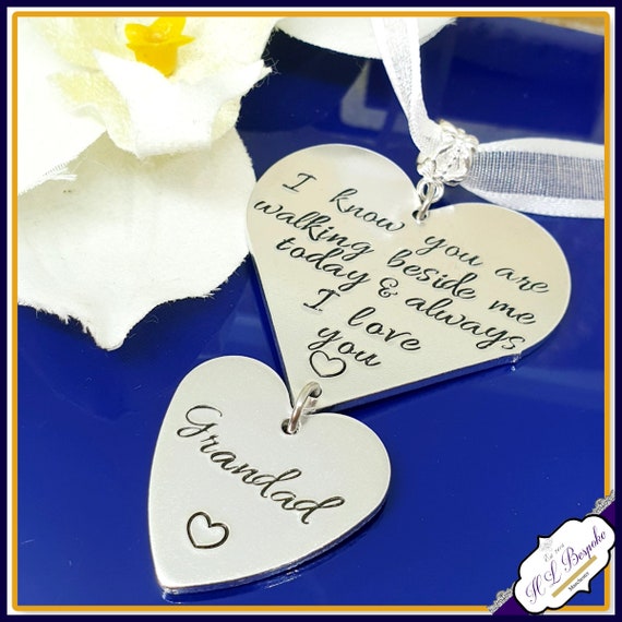Personalised Memorial Bridal Bouquet Charm Custom Quote Etsy