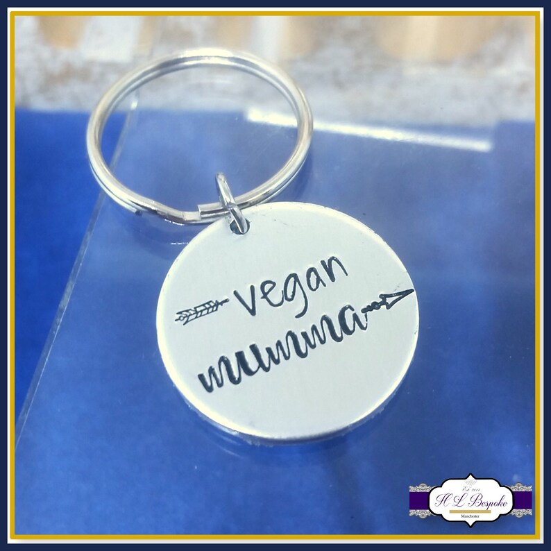Vegan Mumma Gift Vegan Mummy Keychain Simple Vegan Gift image 1