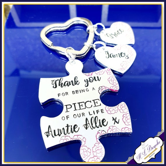 Personalised Auntie Keyring Puzzle 