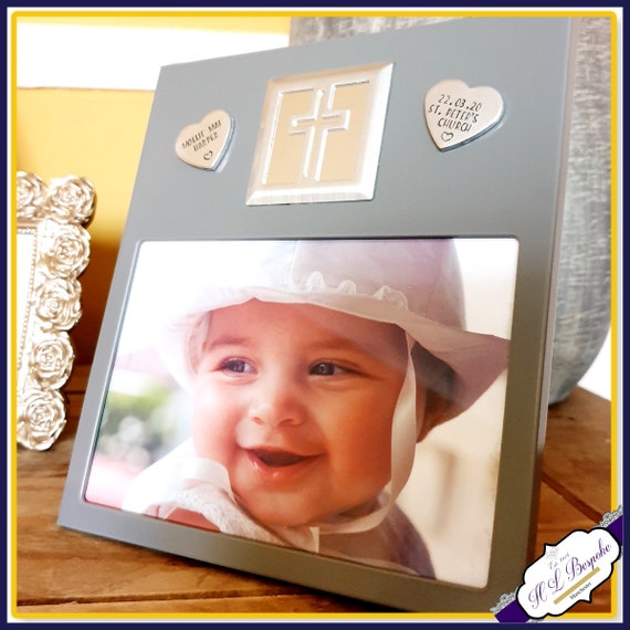 Personalised Silver Christening Photo Frame Christening Gift Etsy