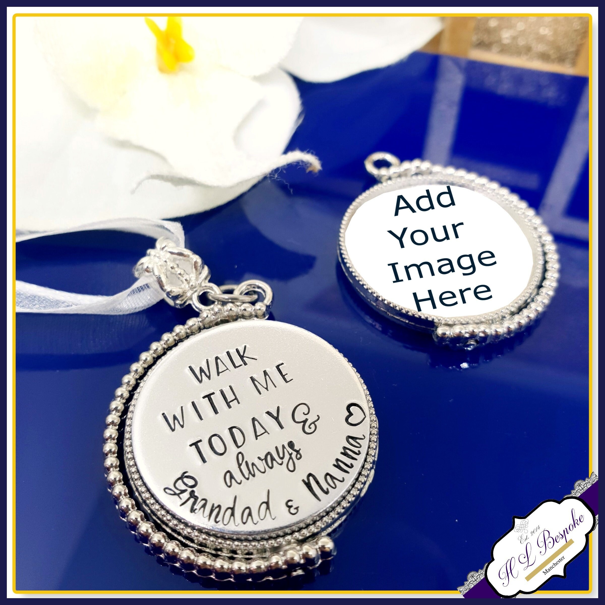 This Hand Stamped, Personalised Photo Memorial Bouquet Charm is the perfect...