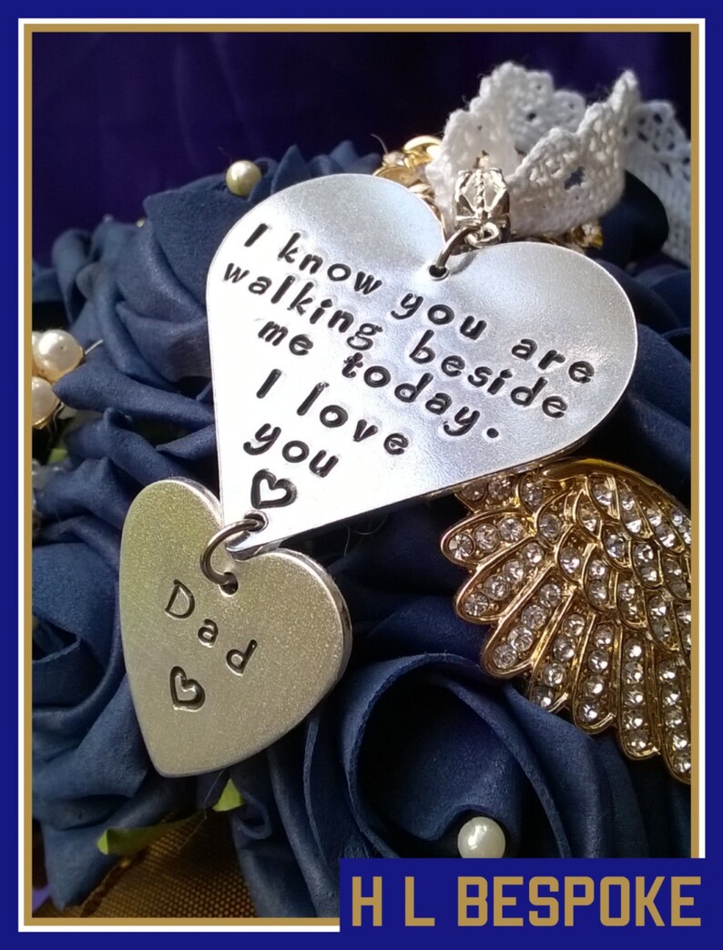 Personalised Memorial Bridal Bouquet Charm CUSTOM QUOTE Etsy