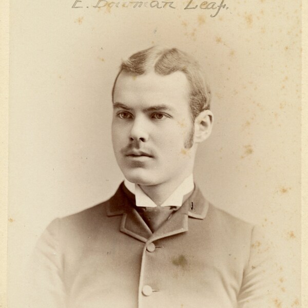 1886 ID'd DKE Delta Kappa Epsilon Yale University Cabinet Card Photograph Edward Bowman Leaf Fraternity Man Graduate Antique 1880s