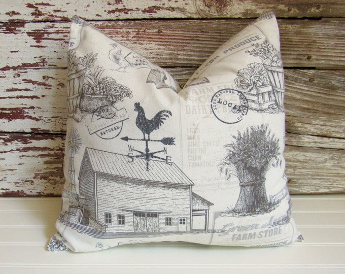 Sheep Farmhouse Pillows Farmhouse Pillow Cover Farm Animal Linen Pillow