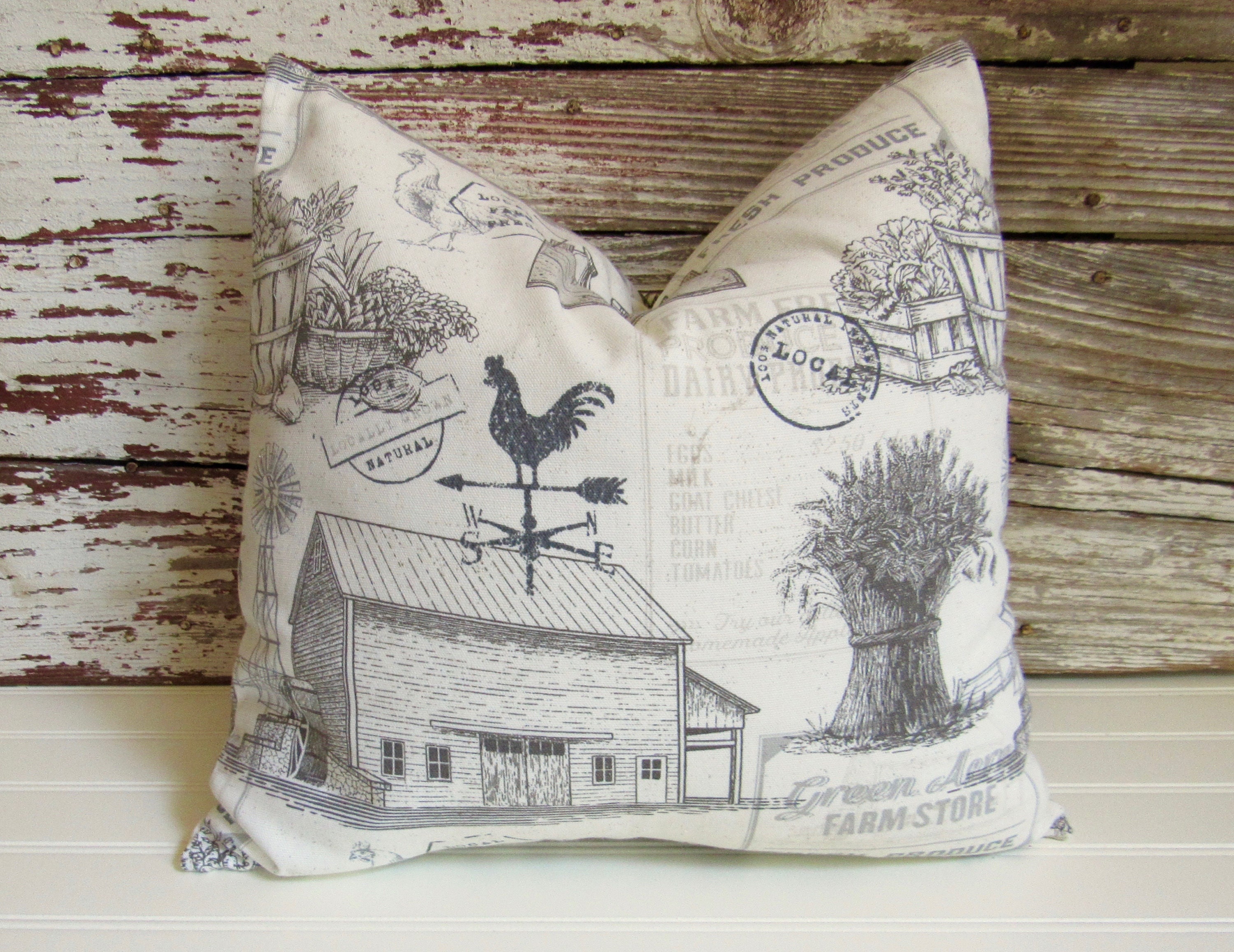Farm Pillow Cover/farmhouse Pillow Cover Etsy