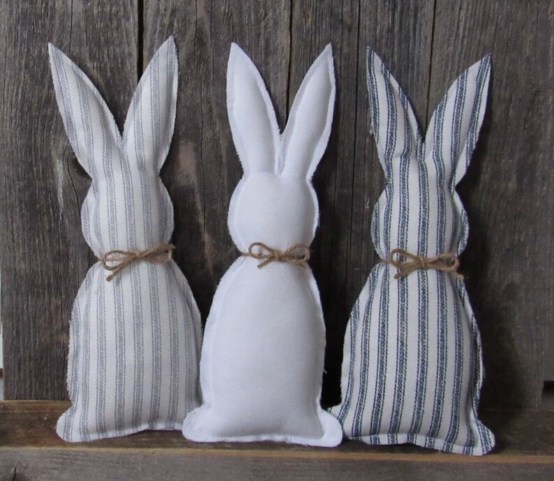 Fabric Rabbit Primitive Bunny Rabbit Cottage Farmhouse Etsy Canada