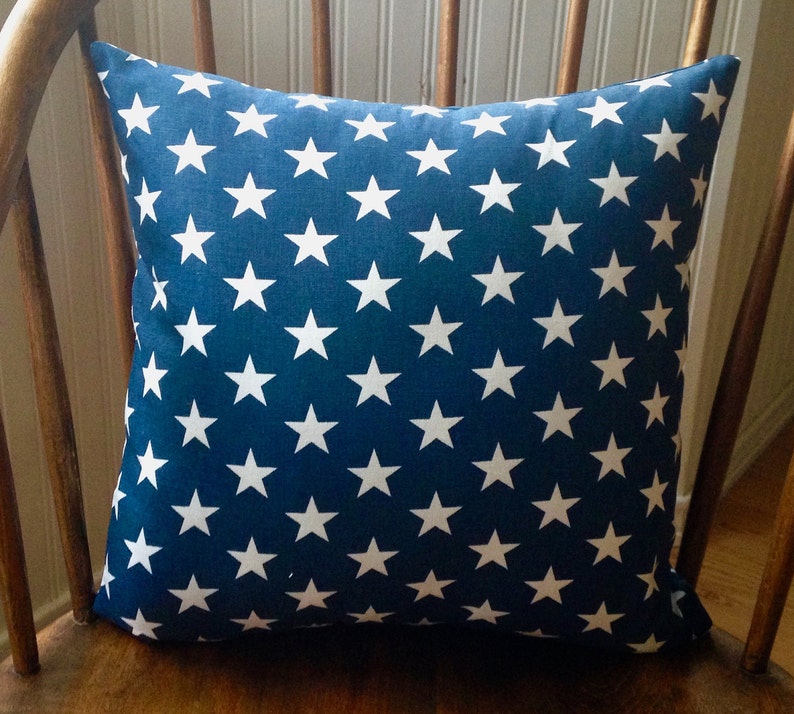 Star pillow cover navy & white Etsy