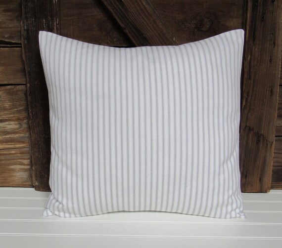 Storm Gray Ticking Stripe Pillow Cover Grey Cushion Cover Etsy