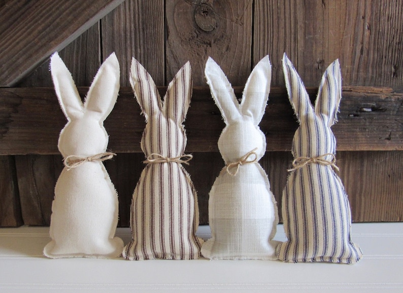 fabric rabbit primitive bunny Easter bunny spring decor image 0