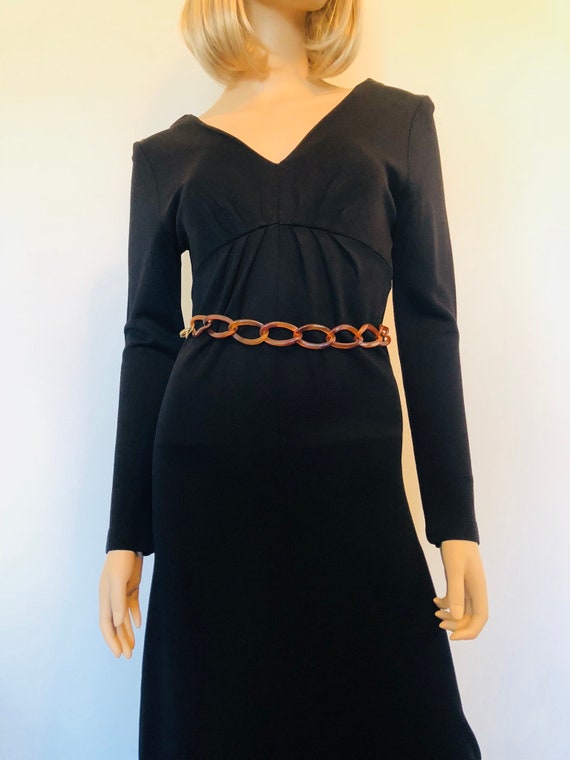 1970’s Black Maxi Dress, Size Small, Vintage Blac… - image 1