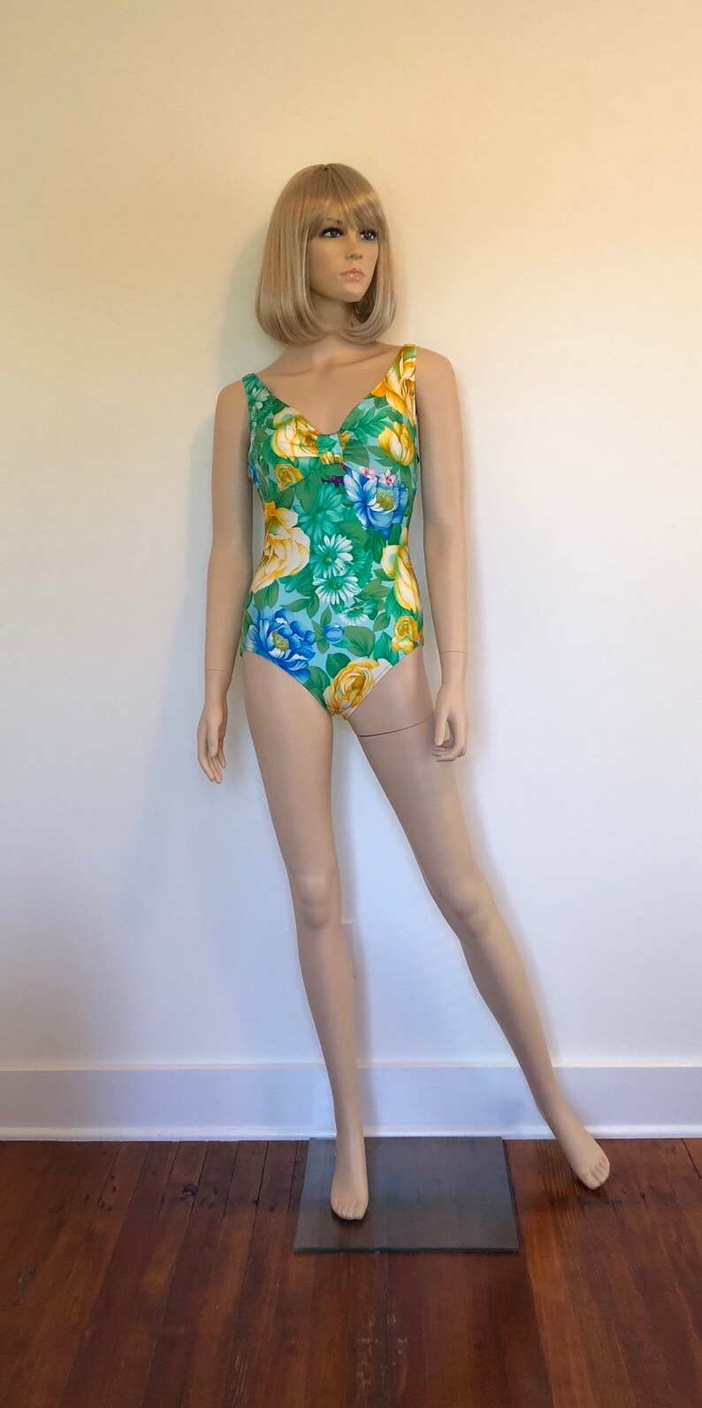 Vintage 70’s One Piece Bathing Suit, 1970’s Gottex Swimsuit, Size Small, Vintage Floral Swimwear, Tiki Oasis, 1970’s Floral Bathing Suit bild 4
