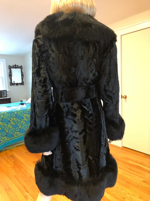 1960’s Black Faux Fur Coat,  60’s Faux Fur Jacket… - image 6