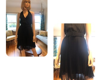 1980’s Black Halter Dress, Modet Of California, Vintage 80’s Does 50’s, Black Marilyn Monroe Dress, 80’s Halter Dress With Original Belt