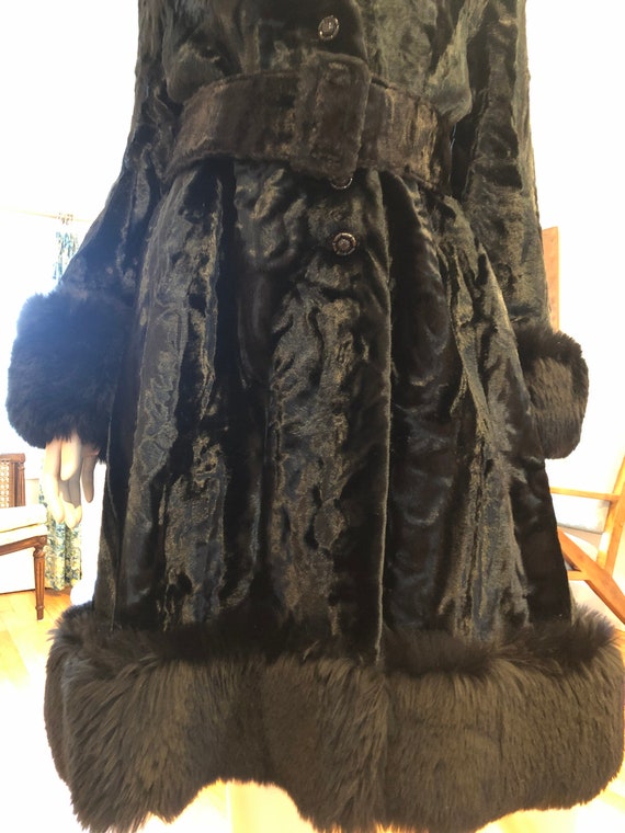 1960’s Black Faux Fur Coat,  60’s Faux Fur Jacket… - image 5