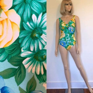 Vintage 70’s One Piece Bathing Suit, 1970’s Gottex Swimsuit, Size Small, Vintage Floral Swimwear, Tiki Oasis, 1970’s Floral Bathing Suit bild 1