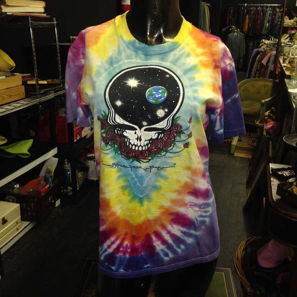 Vintage Grateful Dead Tie-Dye T-Shirt "Space Your Face" 1987 Size Medium