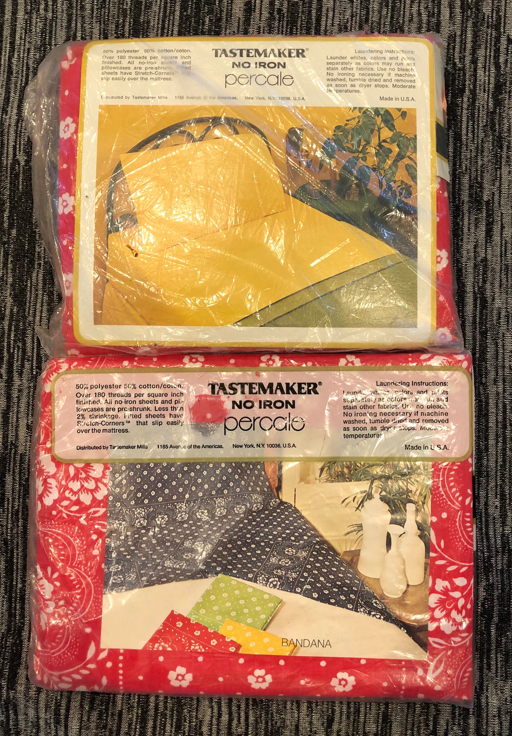 Vintage 70s Red Bandana Sheets by Tastemaker 1970s Full Etsy