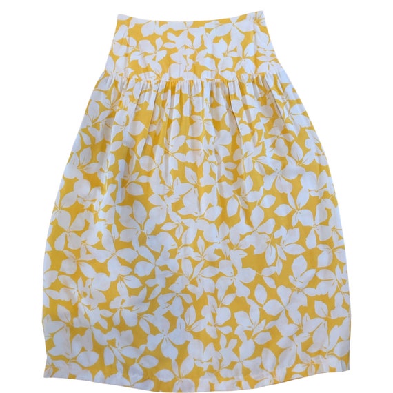 1980’s Yellow & White Floral Skirt By E.D. Michae… - image 7