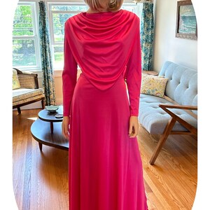 70's maxi dress pink cowl neck long sleeve 70's maxi dress pink cowl neck long sleeve Sibellah Beaded Cowl Neck Maxi  Dress