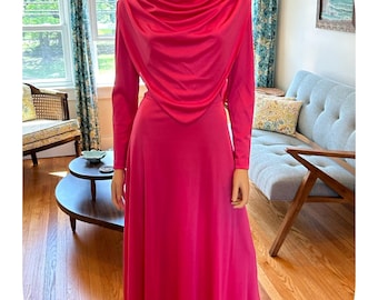 Y2K Jovani Silk Halter Gown: Beaded Deep V, Low Back, Ruffle Detail - Etsy