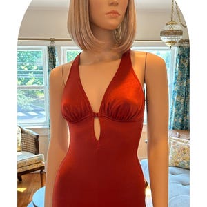 1970’s Bronze Swimsuit Made By Sirena, Vintage 70’s Copper One Piece Bathing Suit, Charlie’s Angels, Size XS /  Small