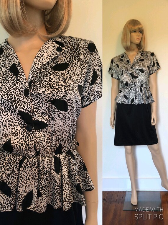 1980s peplum dress